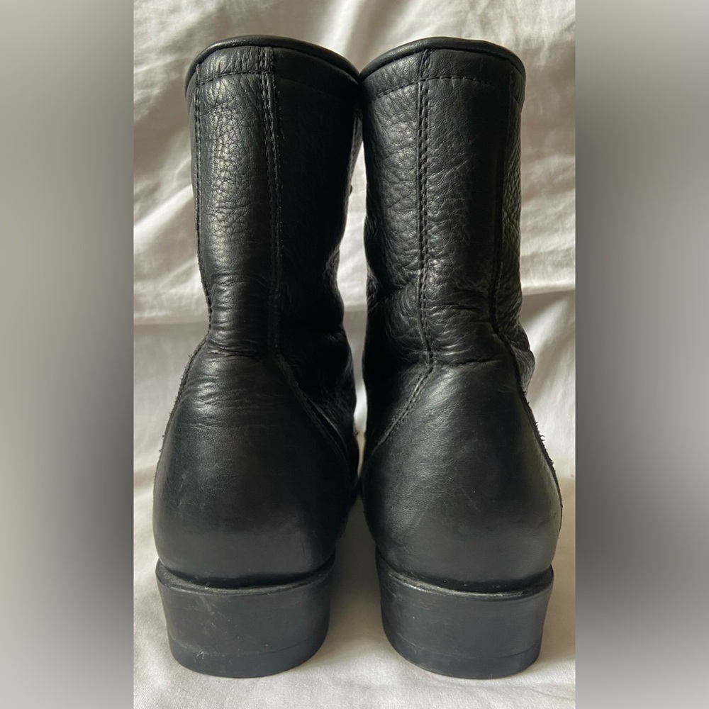 Laredo Women's Black Leather Lace Up Roper Style Western Ankle Boots 8.5M - Picture 5 of 6